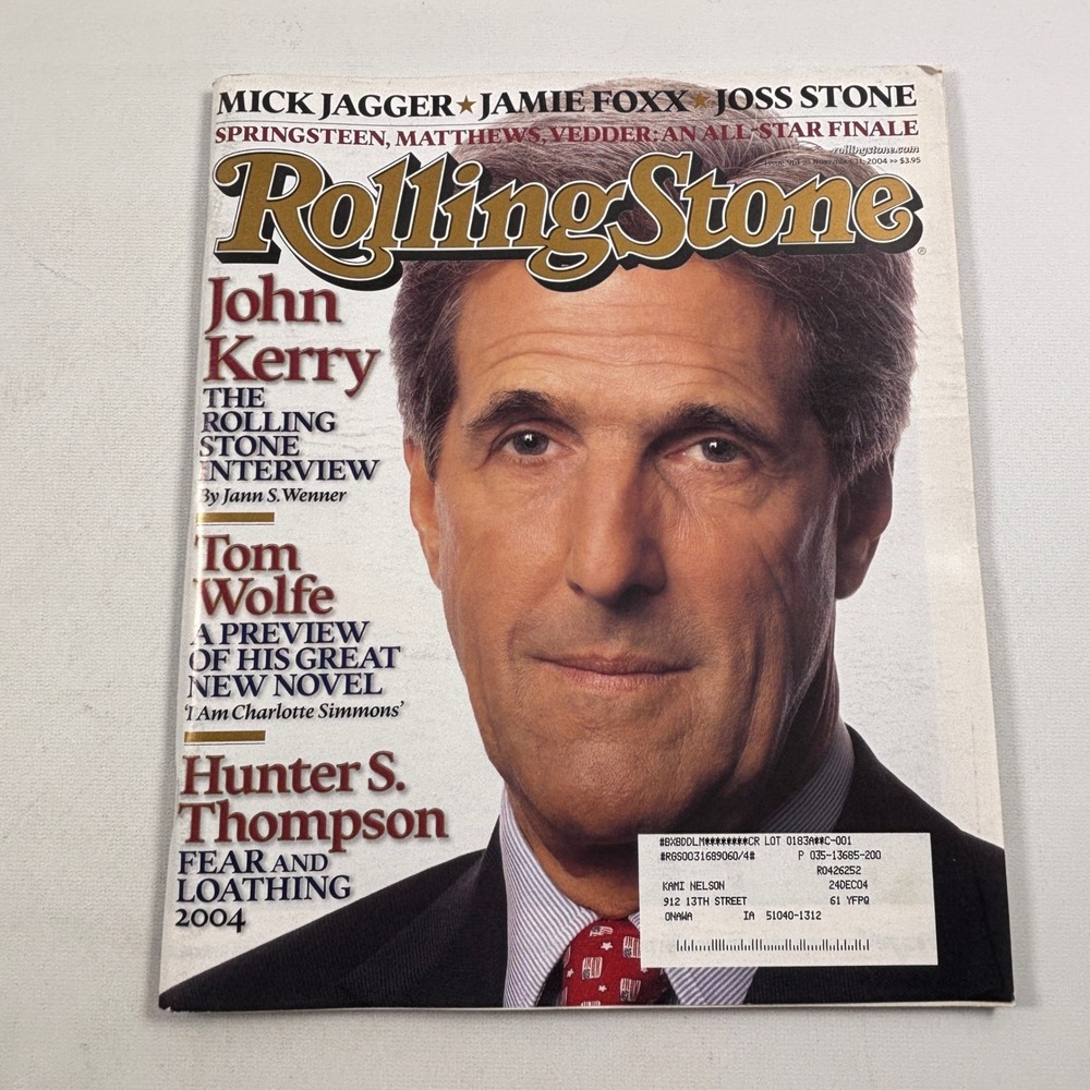 Rolling Stone Magazine Issue 961 Nov 11 2004 John Kerry Joss Stone Hunter S.